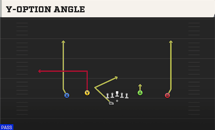 Y-OPTION ANGLE play diagram College Football 27
