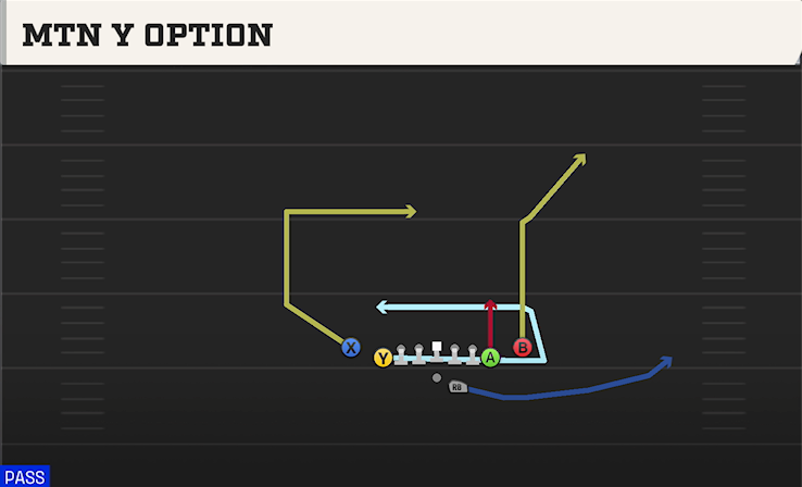 MTN Y OPTION play diagram College Football 27