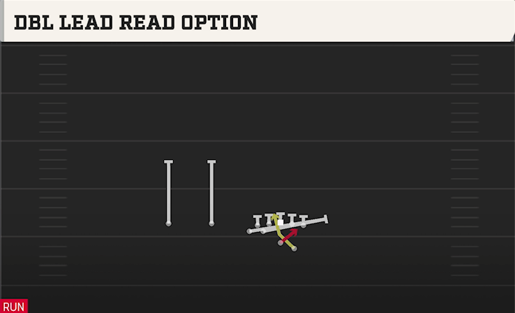 DBL LEAD READ OPTION play diagram College Football 27
