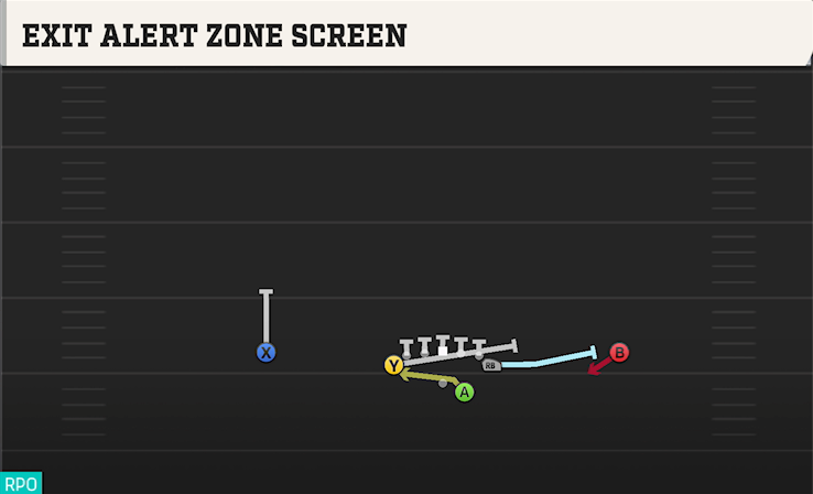 EXIT ALERT ZONE SCREEN play diagram College Football 27