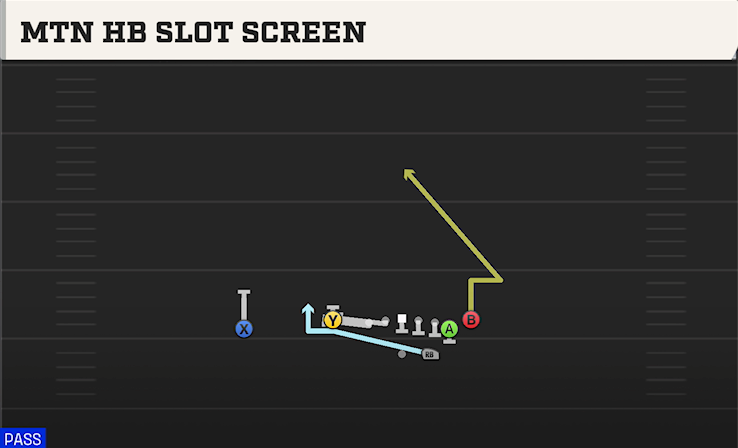 MTN HB SLOT SCREEN play diagram College Football 27