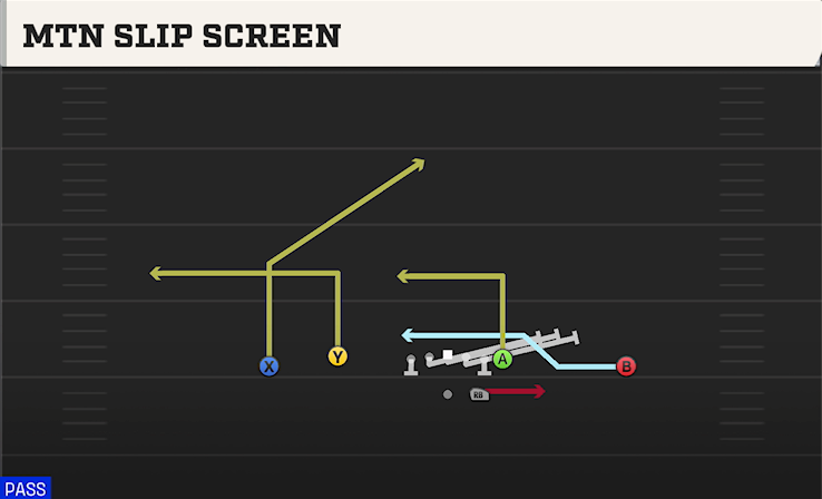 MTN SLIP SCREEN play diagram College Football 27