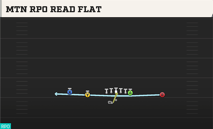 MTN RPO READ FLAT play diagram College Football 27