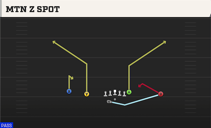 MTN Z SPOT play diagram College Football 27