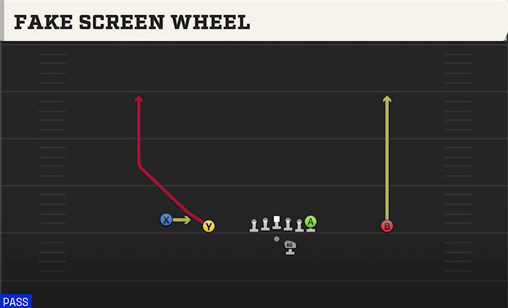 FAKE SCREEN WHEEL play diagram College Football 27