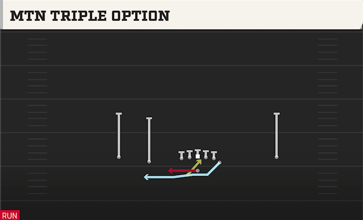 MTN TRIPLE OPTION play diagram College Football 27