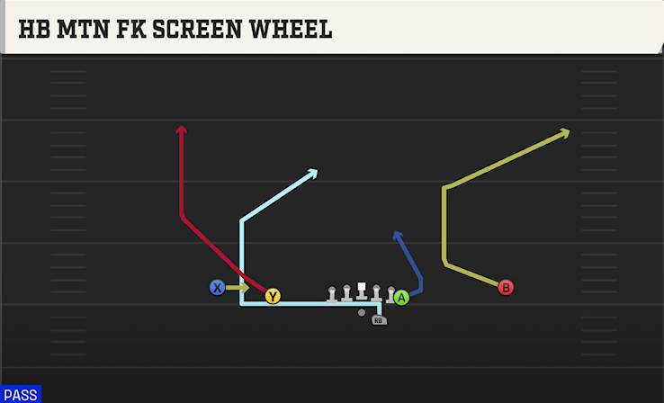 HB MTN FK SCREEN WHEEL play diagram College Football 27