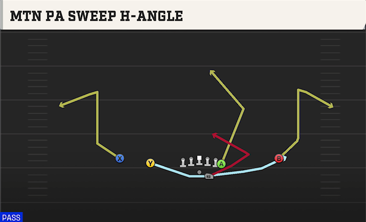 MTN PA SWEEP H-ANGLE play diagram College Football 27