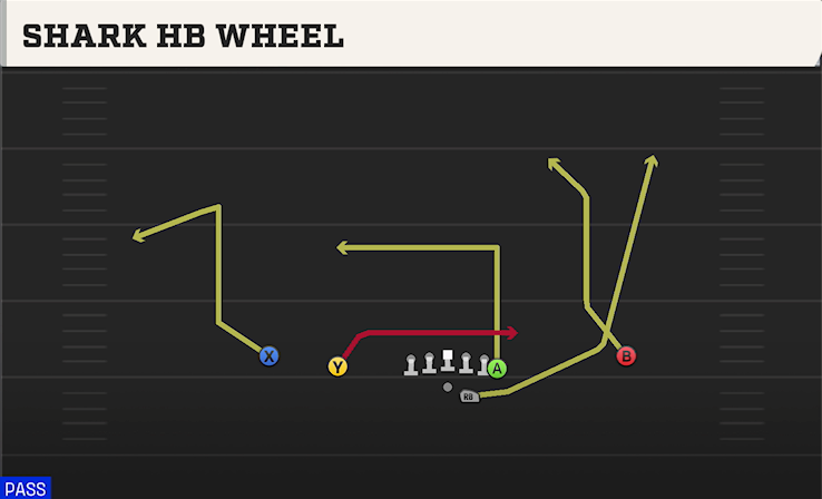 SHARK HB WHEEL play diagram College Football 27