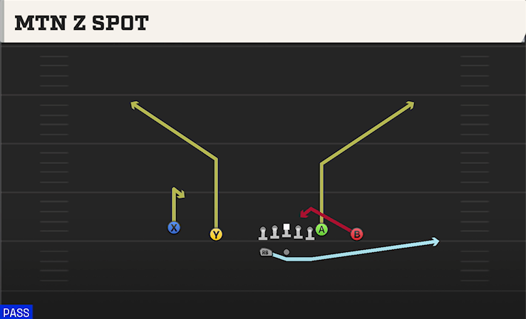 MTN Z SPOT play diagram College Football 27