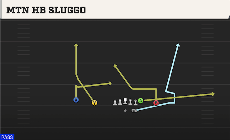 MTN HB SLUGGO play diagram College Football 27