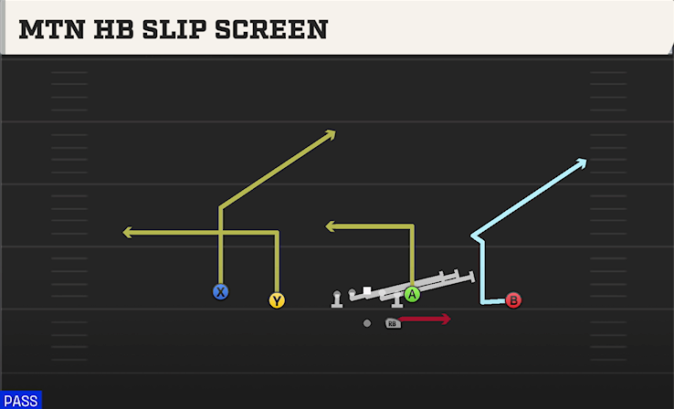 MTN HB SLIP SCREEN play diagram College Football 27