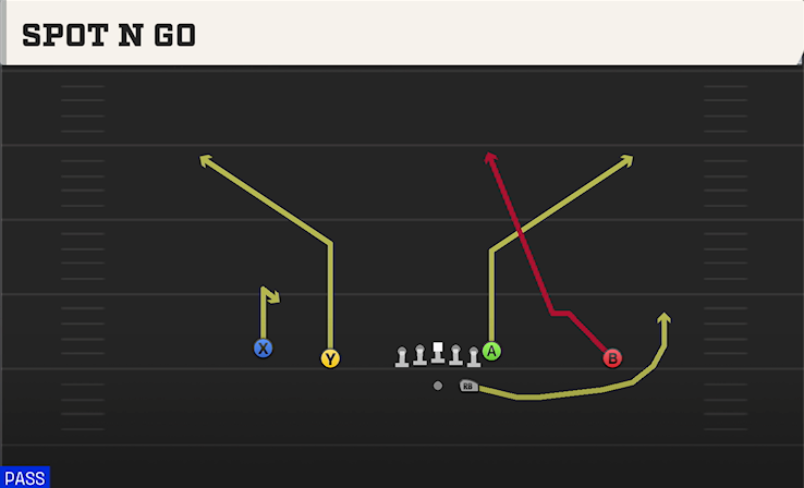 SPOT N GO play diagram College Football 27
