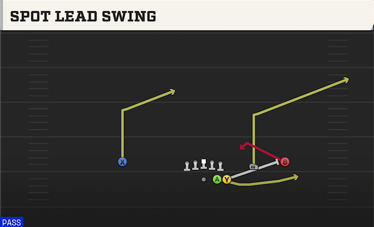 SPOT LEAD SWING play diagram College Football 27