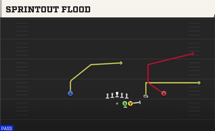 SPRINTOUT FLOOD play diagram College Football 27