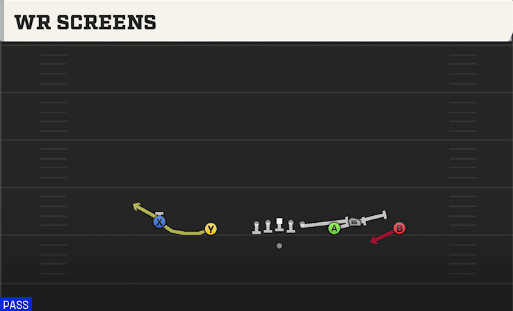 WR SCREENS play diagram College Football 27