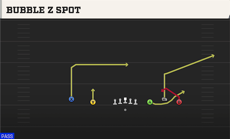 BUBBLE Z SPOT play diagram College Football 27