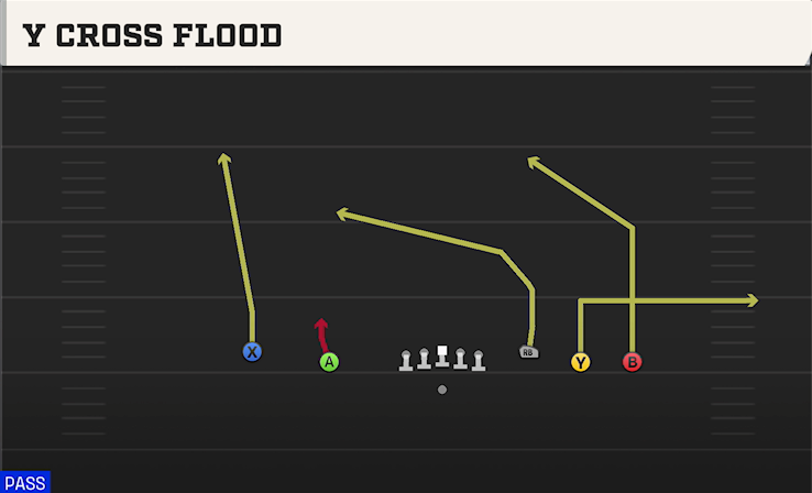 Y CROSS FLOOD play diagram College Football 27