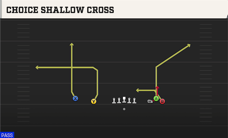 CHOICE SHALLOW CROSS play diagram College Football 27