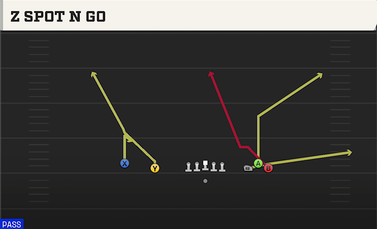Z SPOT N GO play diagram College Football 27