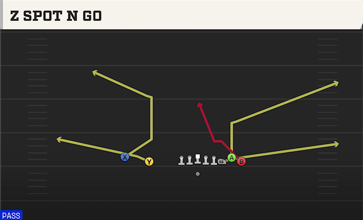 Z SPOT N GO play diagram College Football 27