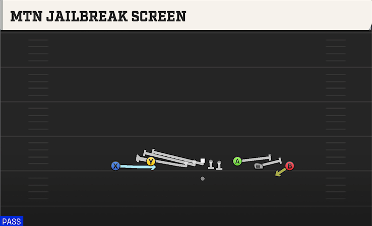 MTN JAILBREAK SCREEN play diagram College Football 27