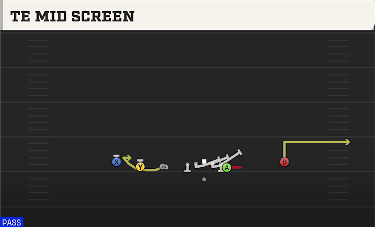 TE MID SCREEN play diagram College Football 27