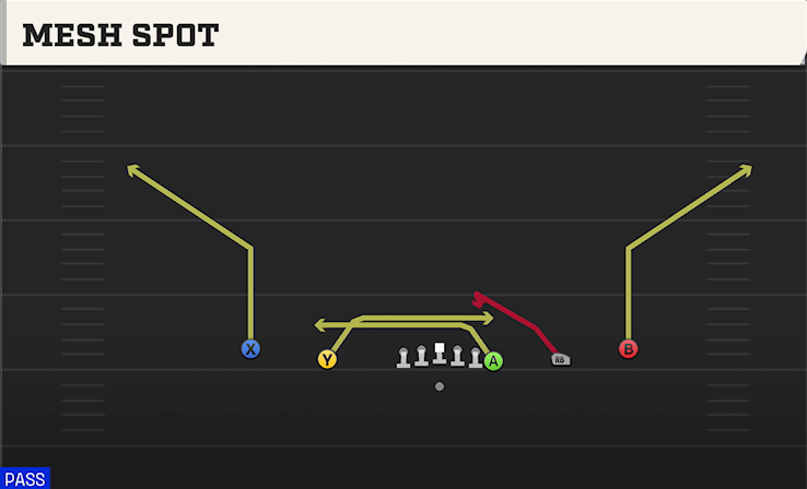 MESH SPOT play diagram College Football 27