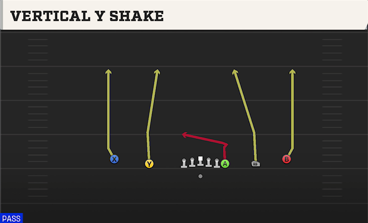 VERTICAL Y SHAKE play diagram College Football 27