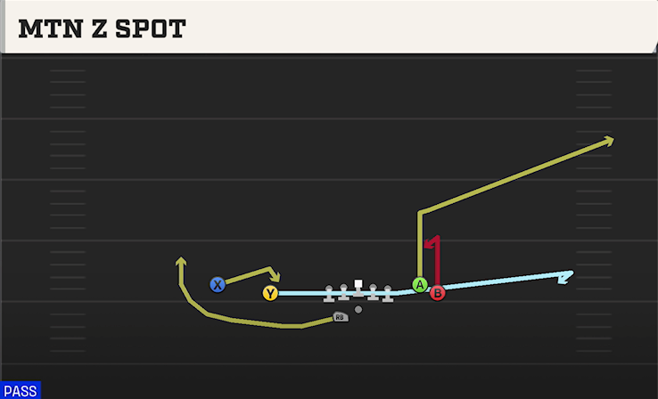 MTN Z SPOT play diagram College Football 27
