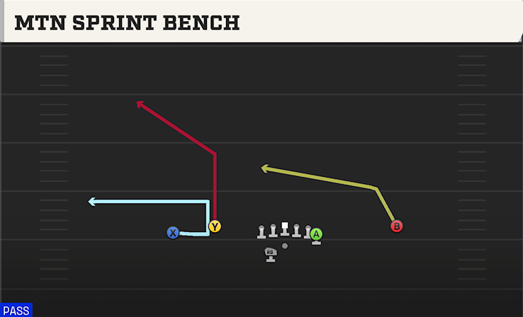 MTN SPRINT BENCH play diagram College Football 27