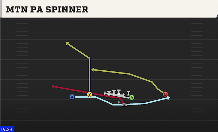 MTN PA SPINNER play diagram College Football 27