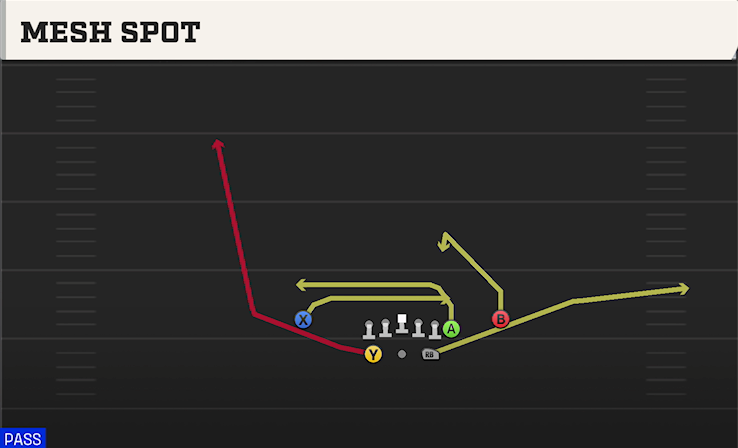 MESH SPOT play diagram College Football 27