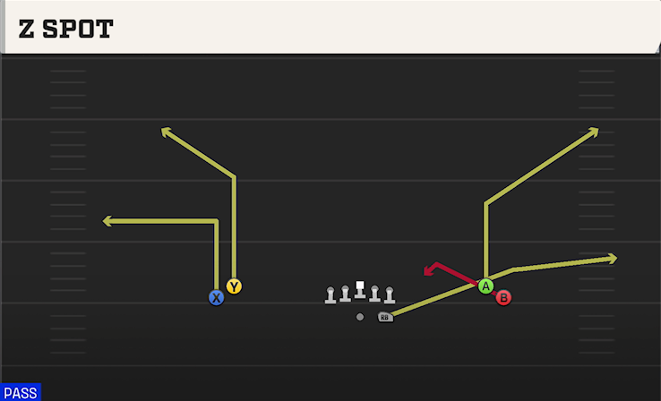 Z SPOT play diagram College Football 27