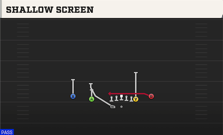 SHALLOW SCREEN play diagram College Football 27