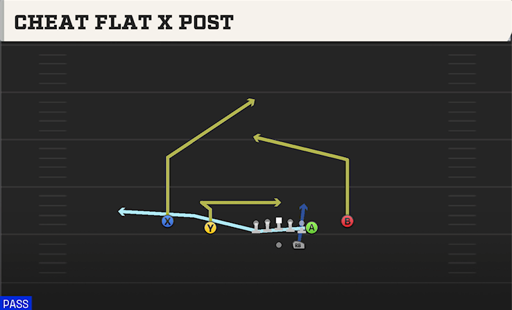 CHEAT FLAT X POST play diagram College Football 27