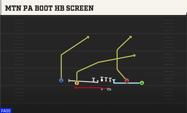 MTN PA BOOT HB SCREEN play diagram College Football 27