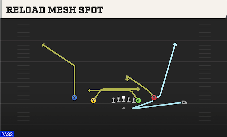 RELOAD MESH SPOT play diagram College Football 27