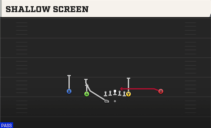SHALLOW SCREEN play diagram College Football 27