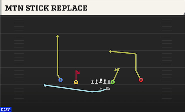 MTN STICK REPLACE play diagram College Football 27