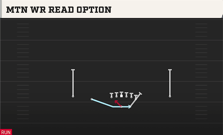 MTN WR READ OPTION play diagram College Football 27