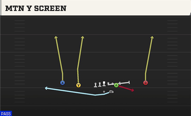 MTN Y SCREEN play diagram College Football 27