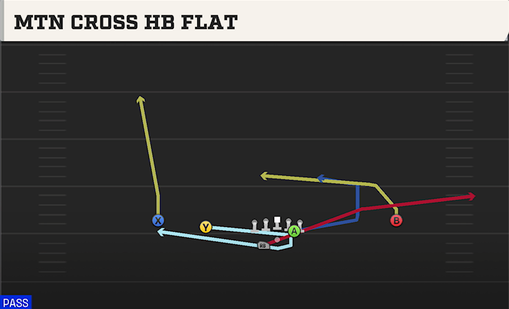 MTN CROSS HB FLAT play diagram College Football 27