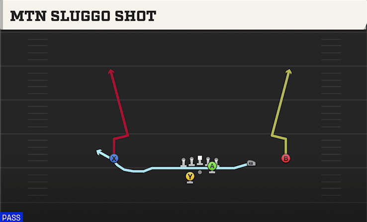 MTN SLUGGO SHOT play diagram College Football 27