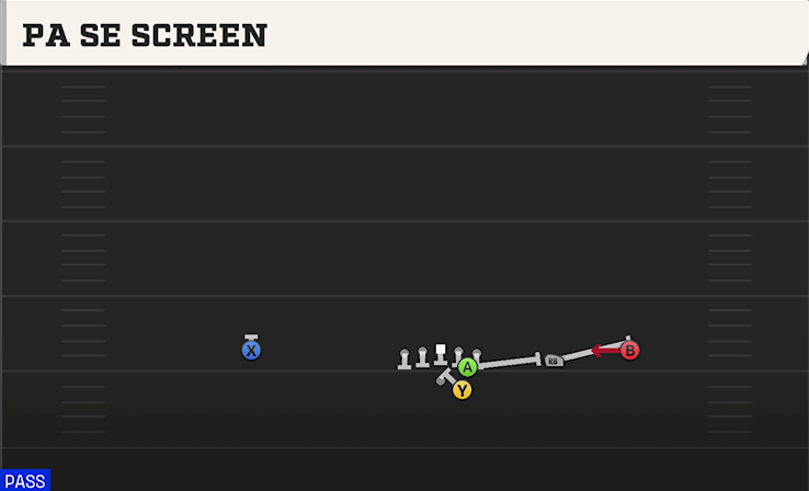 PA SE SCREEN play diagram College Football 27