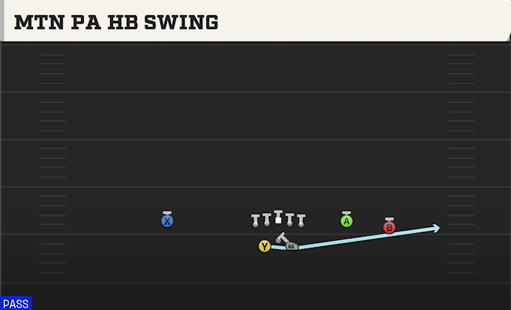 MTN PA HB SWING play diagram College Football 27