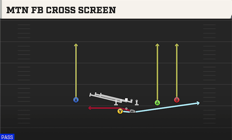 MTN FB CROSS SCREEN play diagram College Football 27