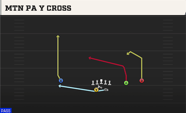 MTN PA Y CROSS play diagram College Football 27