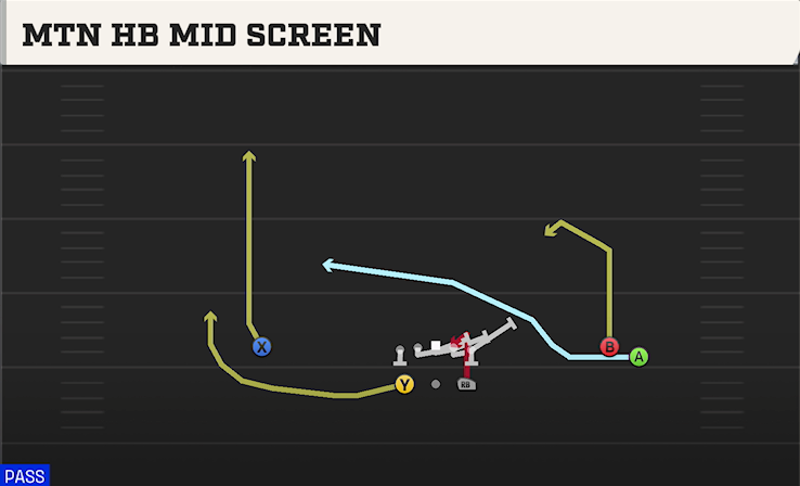 MTN HB MID SCREEN play diagram College Football 27