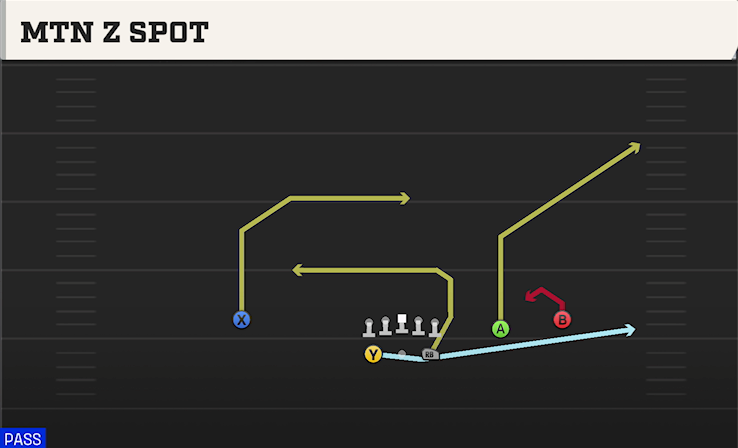 MTN Z SPOT play diagram College Football 27
